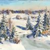 20191206 Молодой лёд, . бум/акв., 38x38 см,    #watercolor #painting #Moscow  #акварель #живопись #Москва  #masterclass #wip #art #artlesson #pinax #pinax_art #STCMill #peredvizhnik landscape winter.